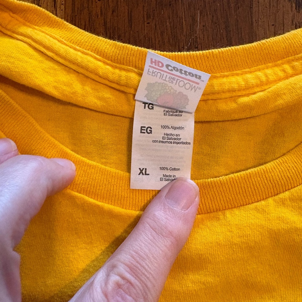Hanes Bright Yellow Cotton Tee - Picture 4 of 4
